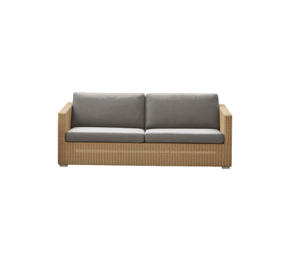 Cane-line Chester 3-seter sofa – Natural, large round Weave / Taupe, Natté m/QuickDry & Airflow