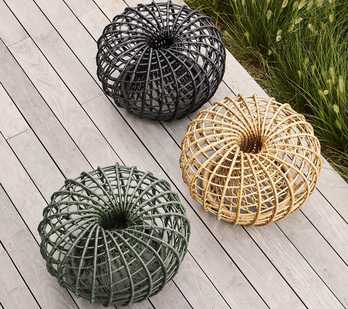 Cane-line Nest sofabord/krakk liten Ø 67 cm, Weave – miljøbilde 1