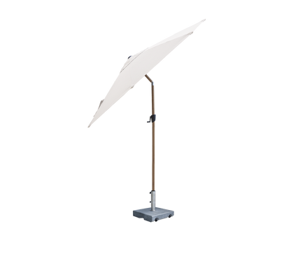 Cane-line Sunshade parasoll med tilt Ø 3 m – Aluminium m/Dusty white duk, wood look / Matt grey, granitt