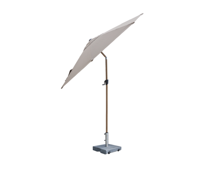 Cane-line Sunshade parasoll med tilt Ø 3 m – Aluminium m/Taupe duk, wood look / Matt grey, granitt