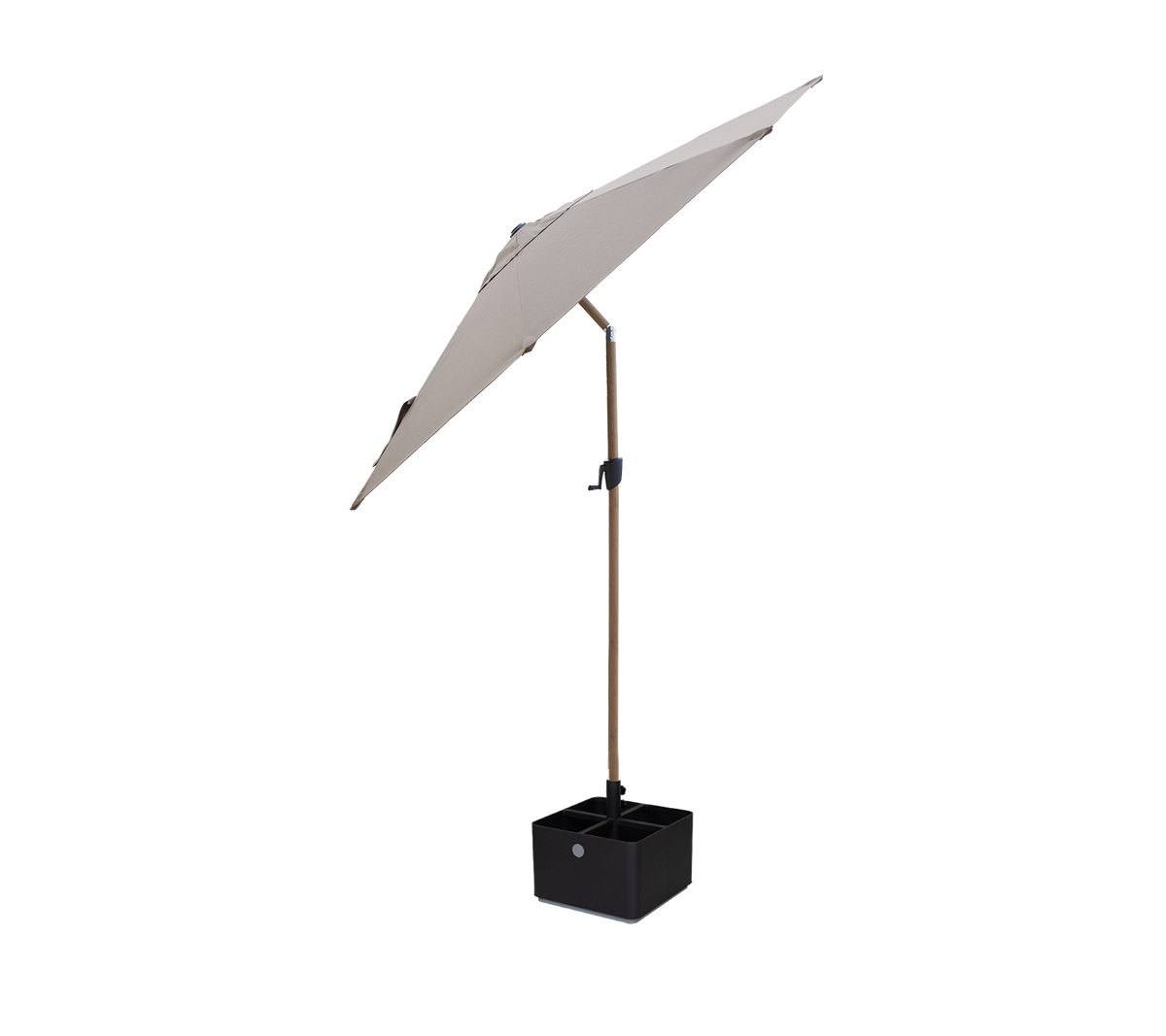 Cane-line Sunshade parasoll med tilt Ø 3 m – Aluminium m/Taupe duk, wood look / Lava grey/light grey, aluminium
