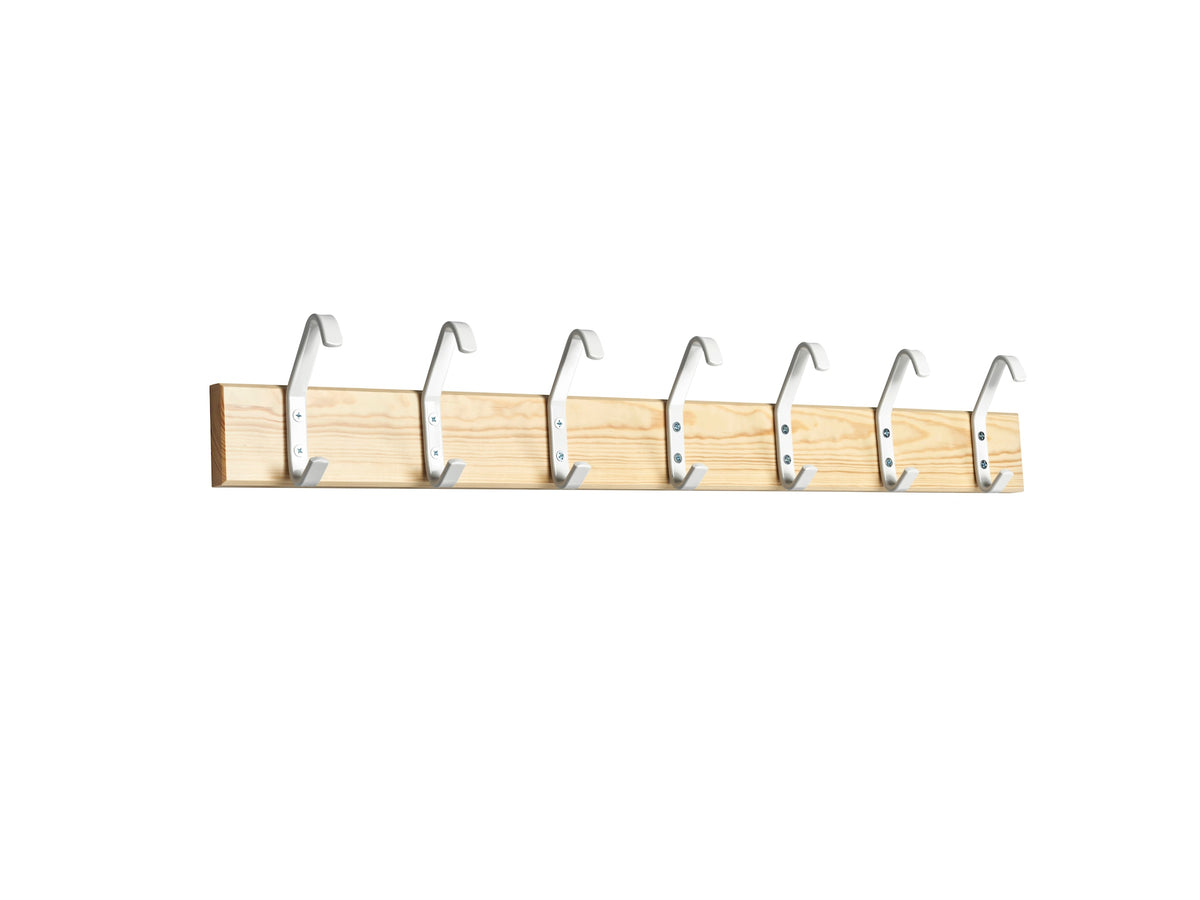 Essem Design Kroklist 2 knaggrekke – hvite kroker. Velg farge og lengde.