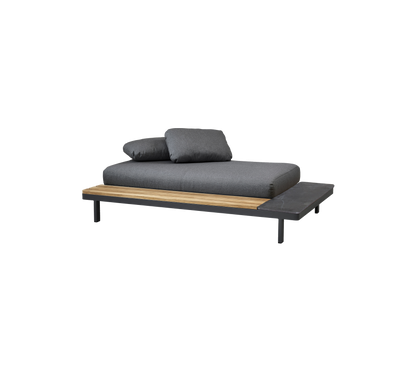 Cane-line Space 2-seter sofa, AirTouch – Grey, AirTouch m/QuickDry & Airflow / Teak / Fossil black, keramikk