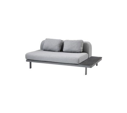 Cane-line Space 2-seter sofa, AirTouch – Light grey, AirTouch m/QuickDry & Airflow / Light grey, AirTouch m/QuickDry & Airflow / Fossil black, keramikk