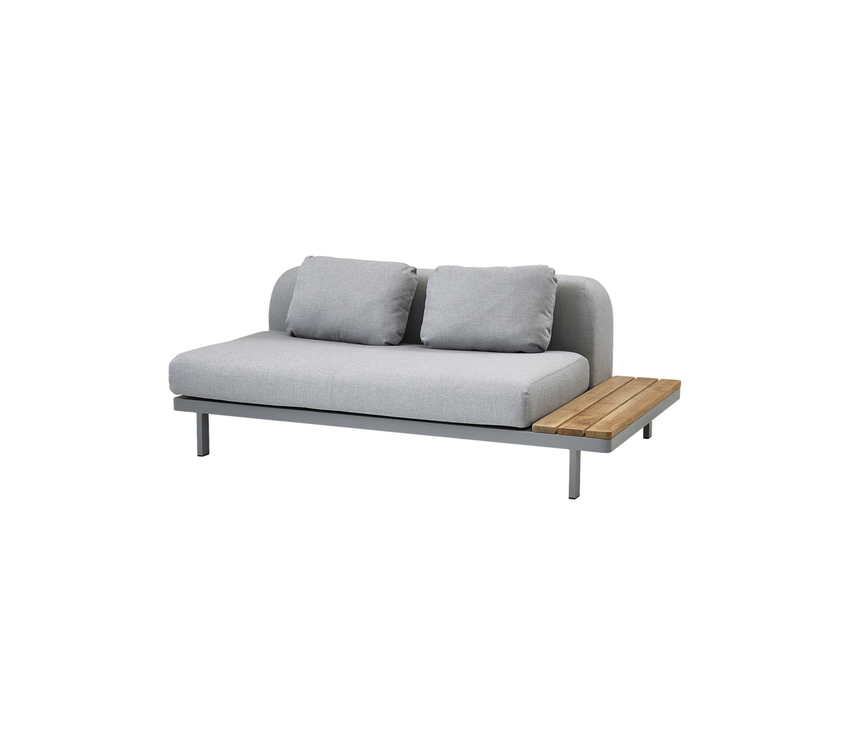 Cane-line Space 2-seter sofa, AirTouch – Light grey, AirTouch m/QuickDry & Airflow / Light grey, AirTouch m/QuickDry & Airflow / Teak