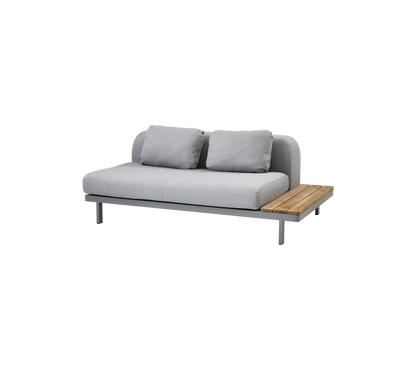Cane-line Space 2-seter sofa, AirTouch – Light grey, AirTouch m/QuickDry & Airflow / Light grey, AirTouch m/QuickDry & Airflow / Teak