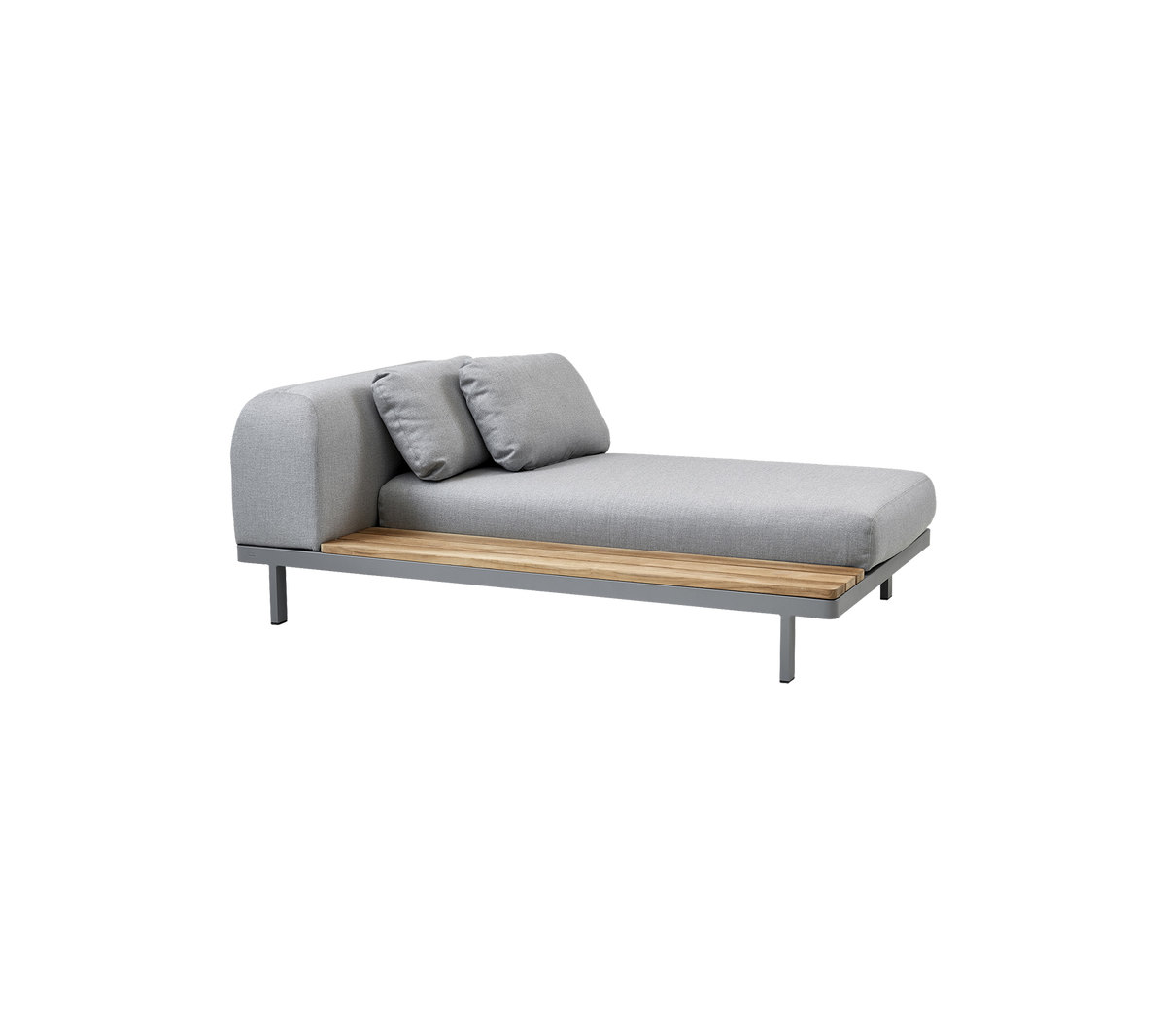 Cane-line Space 2-seter sofa, AirTouch – Light grey, AirTouch m/QuickDry & Airflow / Teak / Light grey, AirTouch m/QuickDry & Airflow