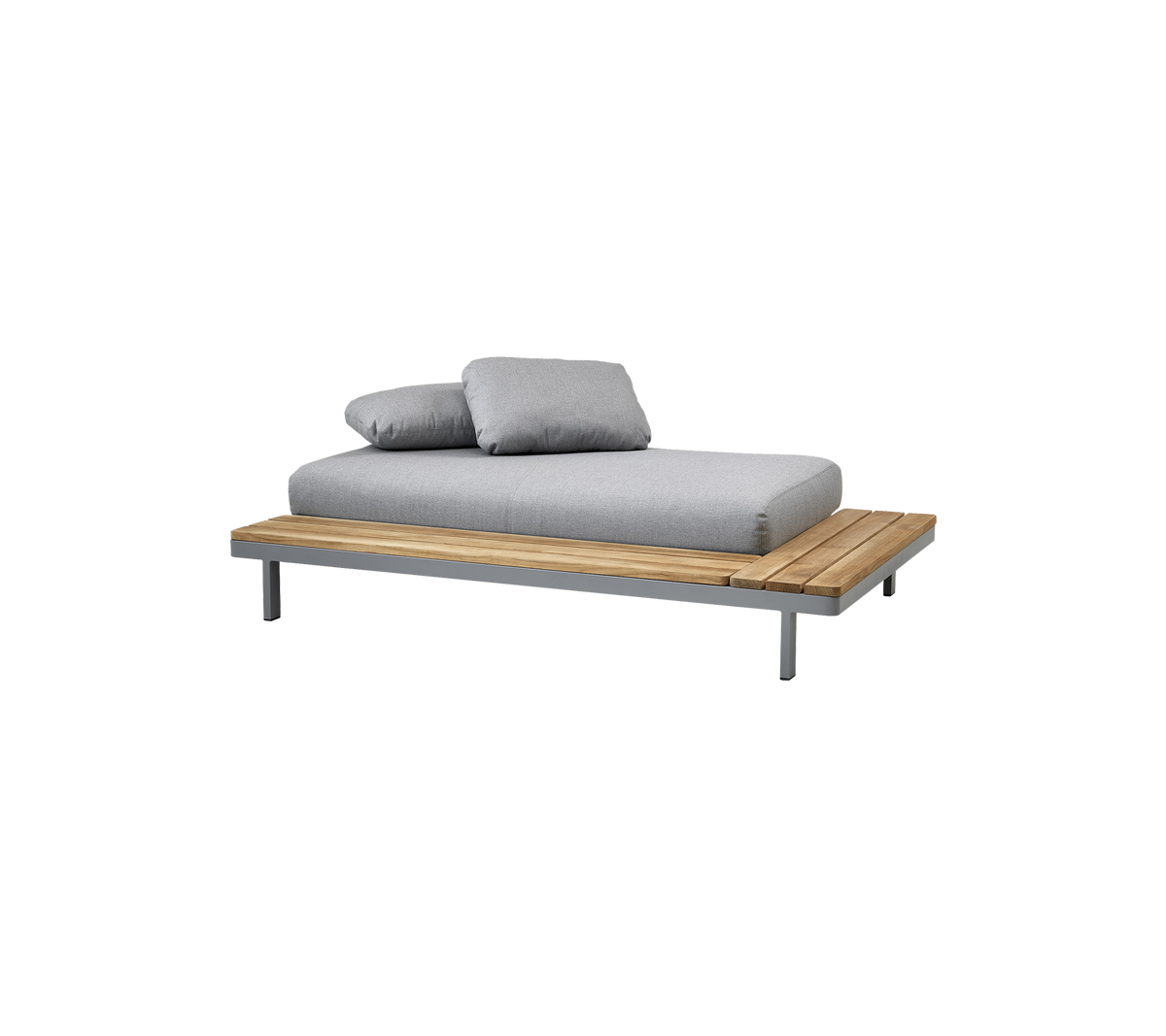 Cane-line Space 2-seter sofa, AirTouch – Light grey, AirTouch m/QuickDry & Airflow / Teak / Teak