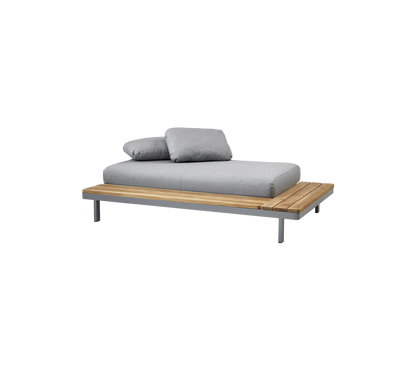 Cane-line Space 2-seter sofa, AirTouch – Light grey, AirTouch m/QuickDry & Airflow / Teak / Teak