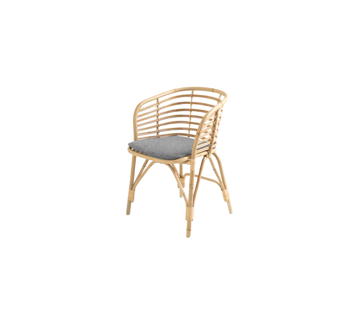 Cane-line Blend spisestol, rotting – Natural, rotting (large round sticks) / Light grey, Zen