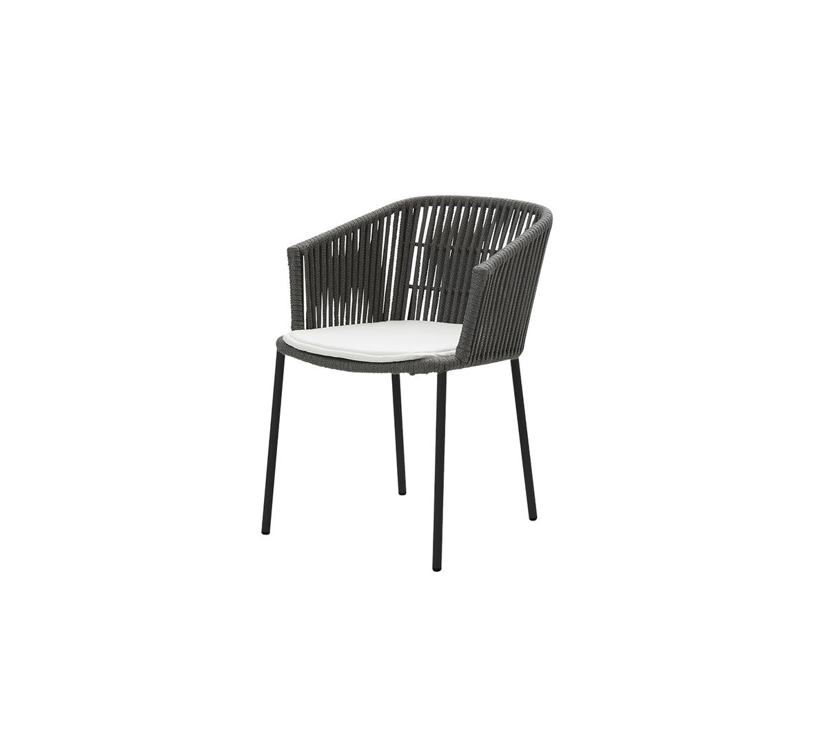 Cane-line Moments stol, stablebar – Dark grey, string open Soft Rope / White, Natté