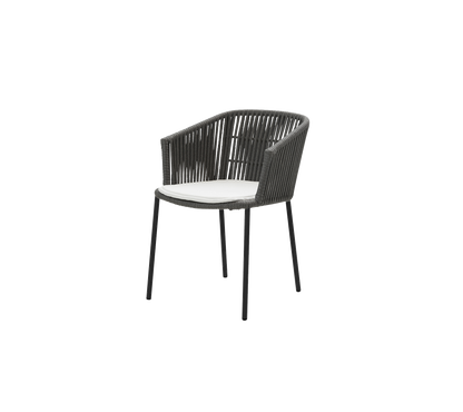 Cane-line Moments stol, stablebar – Dark grey, string open Soft Rope / White, Natté