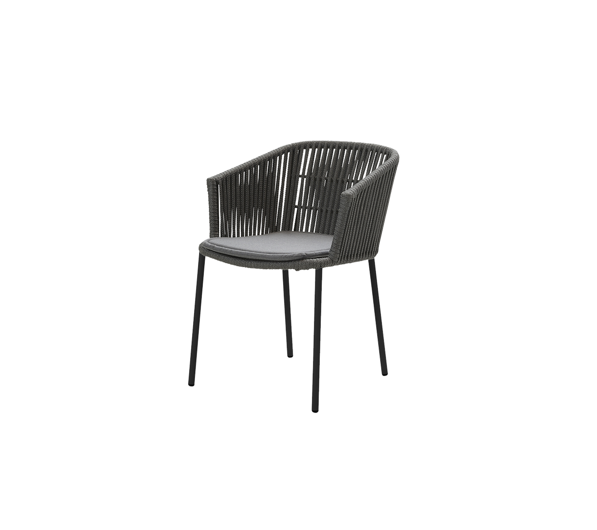 Cane-line Moments stol, stablebar – Dark grey, string open Soft Rope / Grey, Natté