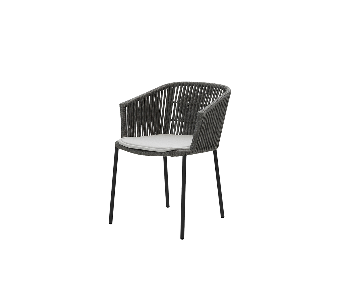 Cane-line Moments stol, stablebar – Dark grey, string open Soft Rope / Light grey, Natté