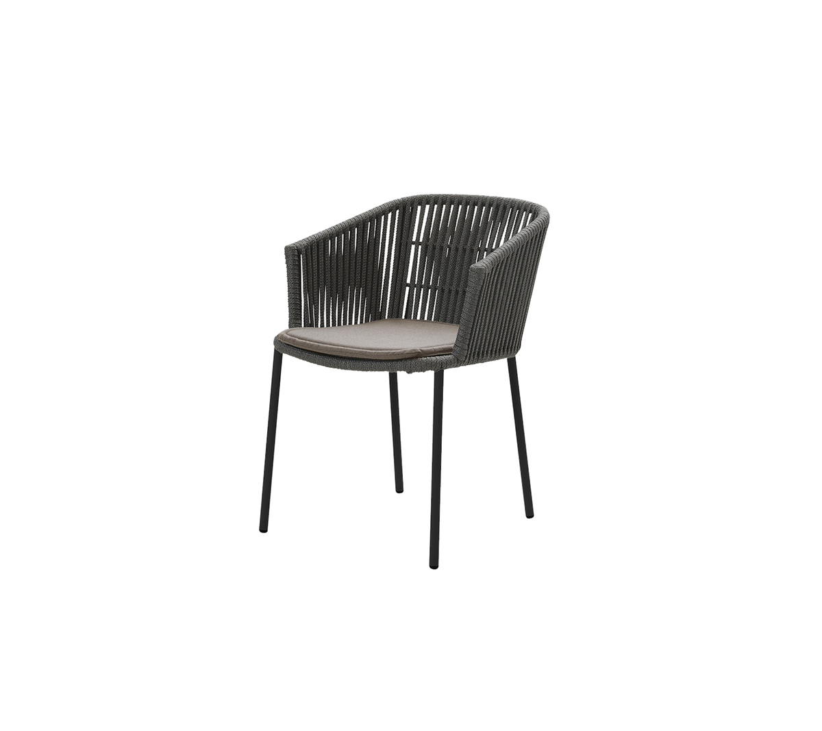 Cane-line Moments stol, stablebar – Dark grey, string open Soft Rope / Taupe, Natté