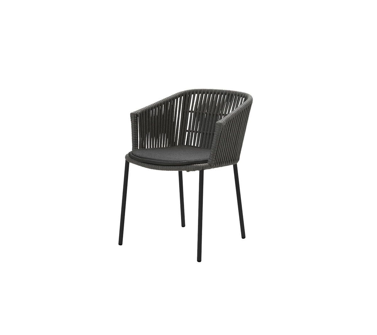 Cane-line Moments stol, stablebar – Dark grey, string open Soft Rope / Black, Natté