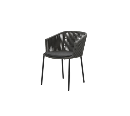 Cane-line Moments stol, stablebar – Dark grey, string open Soft Rope / Black, Natté