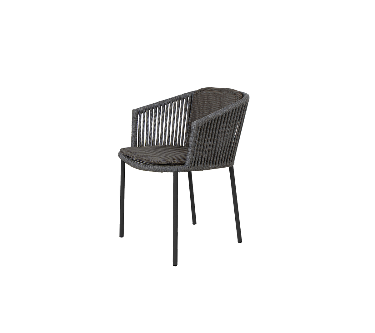 Cane-line Moments stol, stablebar – Dark grey, string open Soft Rope / Dark grey, Focus sete-/ryggpute