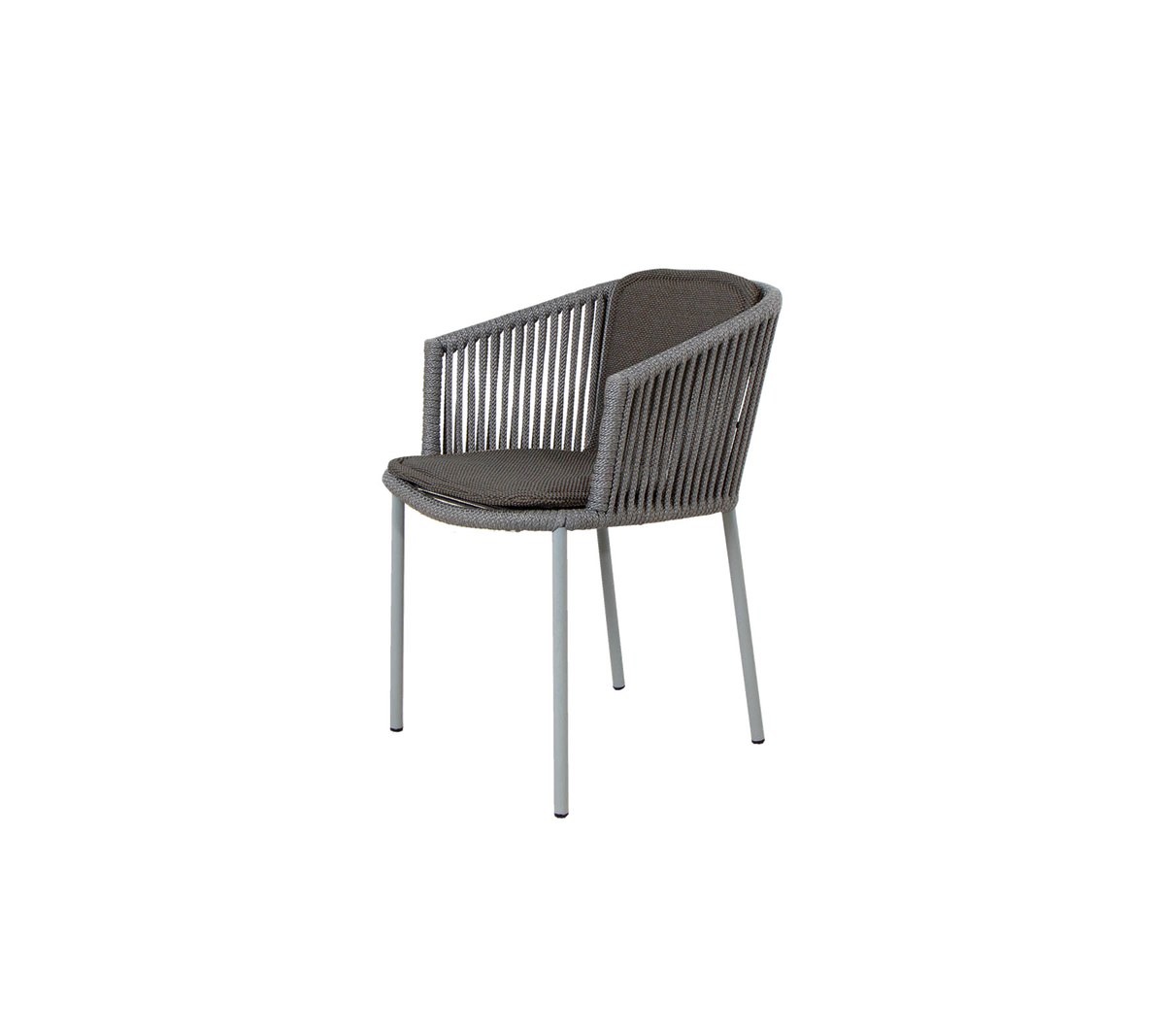 Cane-line Moments stol, stablebar – Grey, string open Soft Rope / Dark grey, Focus sete-/ryggpute