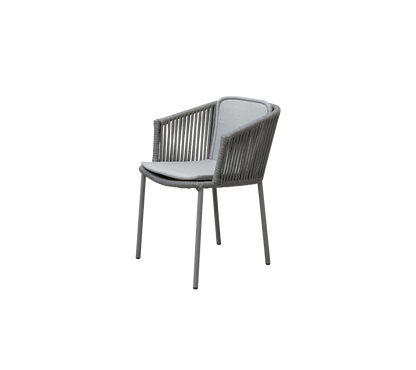 Cane-line Moments stol, stablebar – Grey, string open Soft Rope / Light grey, Natté sete-/ryggpute