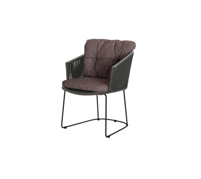 Cane-line Moments stol m/armlener – Dark grey, string open Soft Rope / Dark bordeaux, Wove