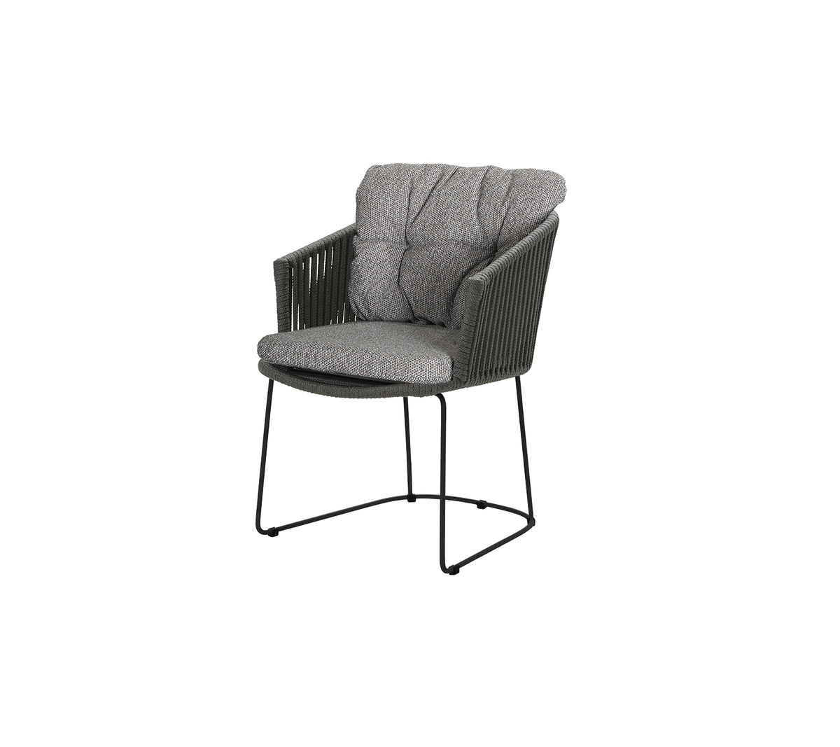Cane-line Moments stol m/armlener – Dark grey, string open Soft Rope / Dark grey, Wove