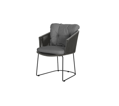 Cane-line Moments stol m/armlener – Dark grey, string open Soft Rope / Grey, Natté