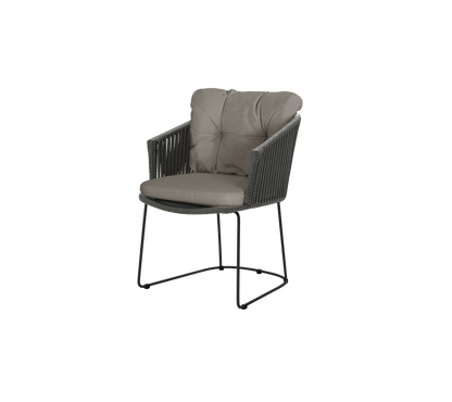 Cane-line Moments stol m/armlener – Dark grey, string open Soft Rope / Taupe, Natté