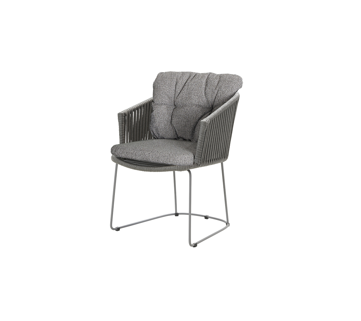 Cane-line Moments stol m/armlener – Grey, string open Soft Rope / Dark grey, Wove