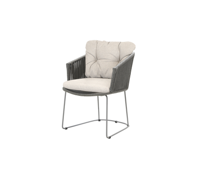 Cane-line Moments stol m/armlener – Grey, string open Soft Rope / Desert sand, Rise