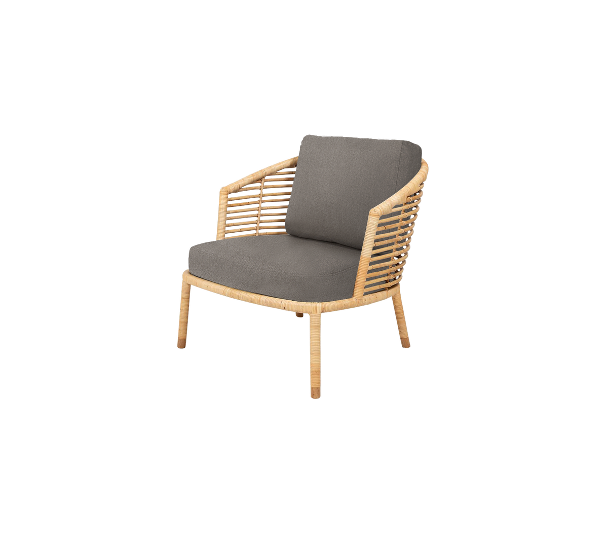 Cane-line Sense loungestol, rotting, indoor – Natural, large round sticks rotting / Light brown, Essence
