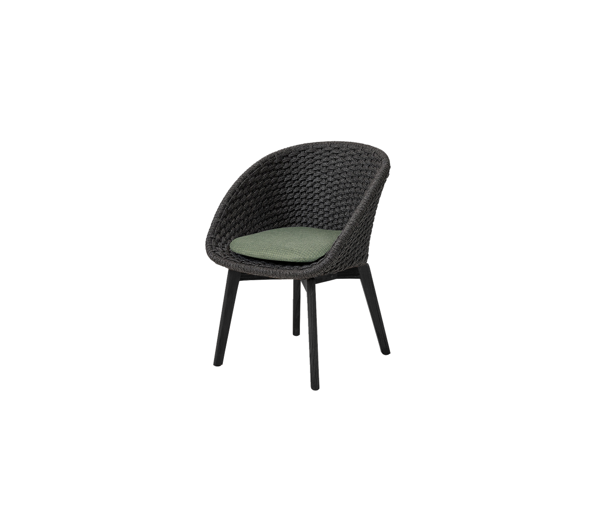 Cane-line Peacock stol med svarte teakbein, indoor