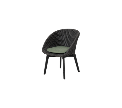 Cane-line Peacock stol med svarte teakbein, indoor