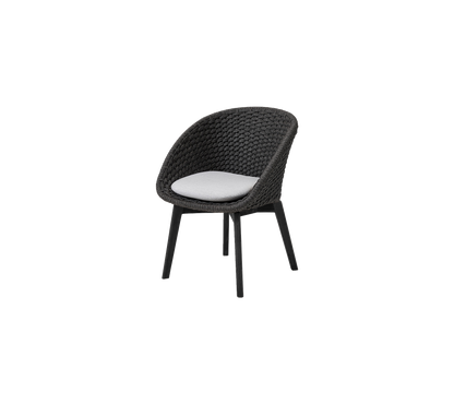Cane-line Peacock stol med svarte teakbein, indoor