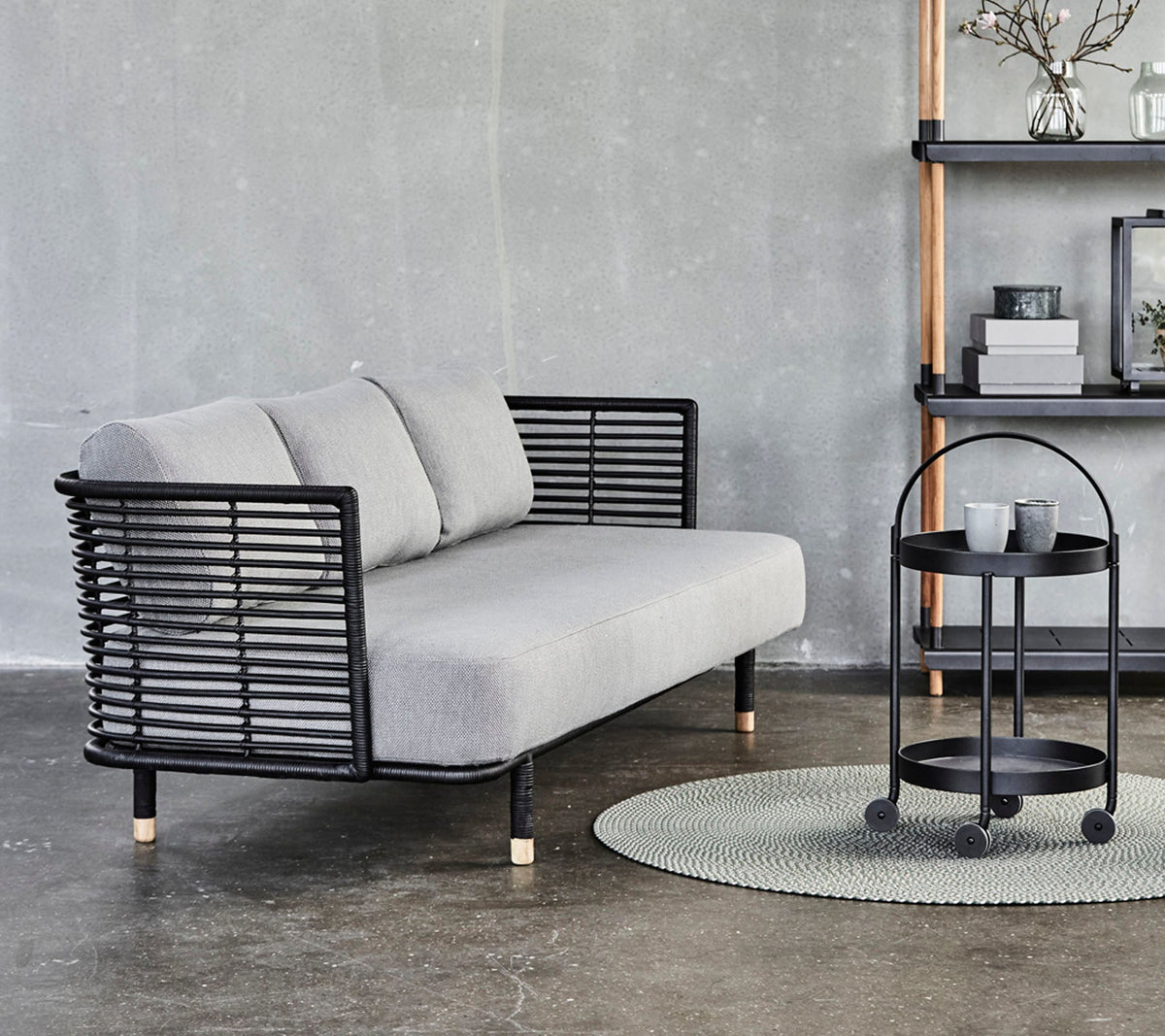Cane-line Sense 3-seter sofa, Black rotting, indoor