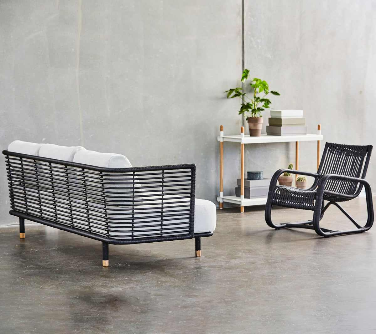 Cane-line Sense 3-seter sofa, Black rotting, indoor