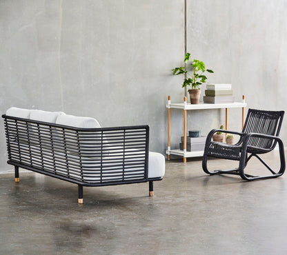 Cane-line Sense 3-seter sofa, Black rotting, indoor