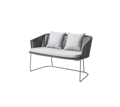 Cane-line Moments benk m/putesett, grey Soft Rope