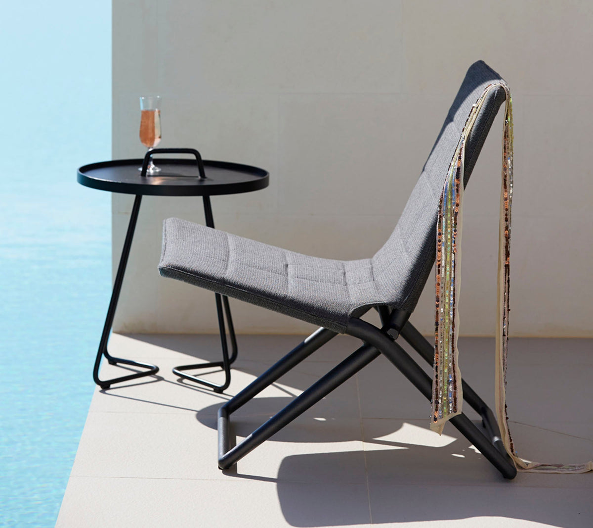 Cane-line Traveller lounge klappstol, grey AirTouch