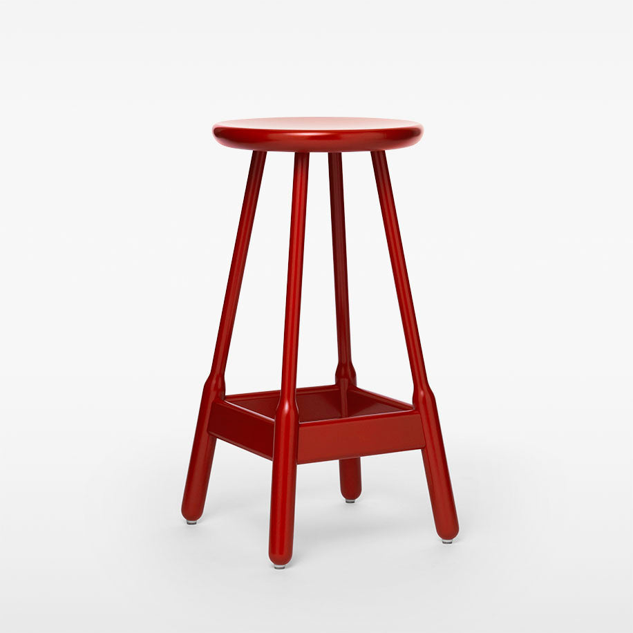 Massproductions Albert barkrakk – Sittehøyde 74 cm / Rødlakkert bøk