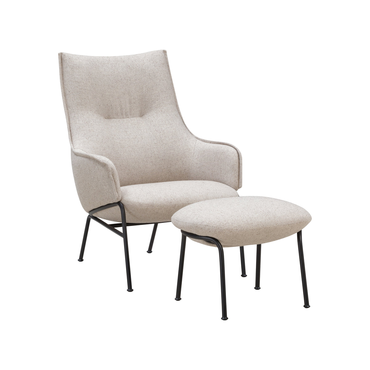 Wendelbo Aloe loungestol med krakk, Agata col. 08