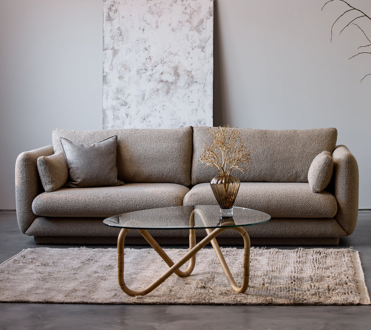 Cane-line Bloom 3-seter sofa m/sokkel, 250 cm