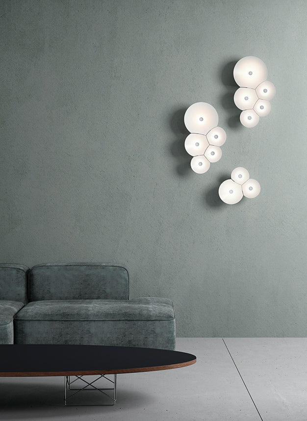 Luceplan Bulbullia vegg-/taklampe, 3 bobler