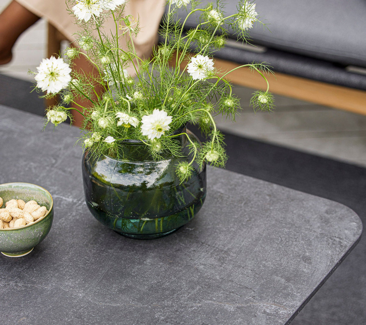 Cane-line Twist sofabord rektangulært 120×60 cm. Velg understell og bordplate