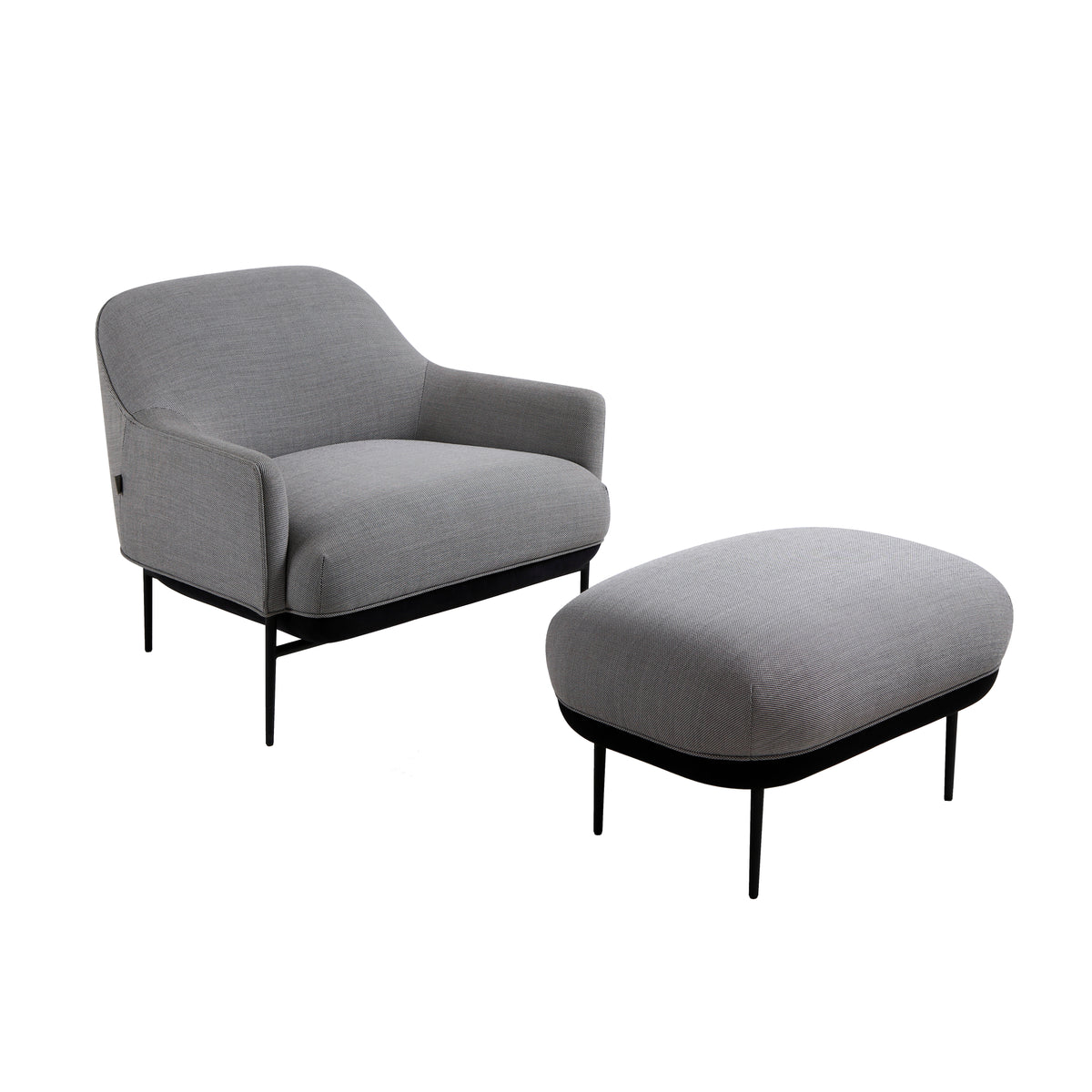 Wendelbo Chill loungestol lav rygg med krakk, Steelcut Trio col. 0124