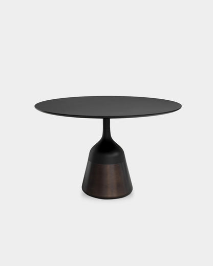 Wendelbo Coin spisebord Ø120 cm – Svart laminat, svart understell