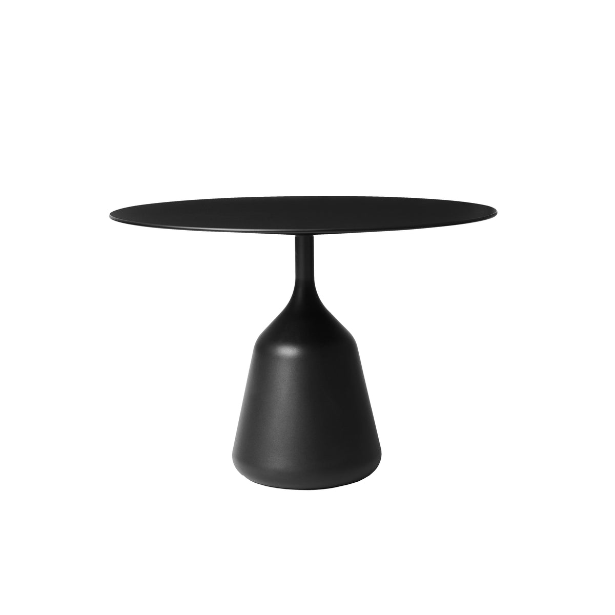 Wendelbo Coin sidebord, lav (ø58 cm, h 40 cm) – Svart laminat, svart understell