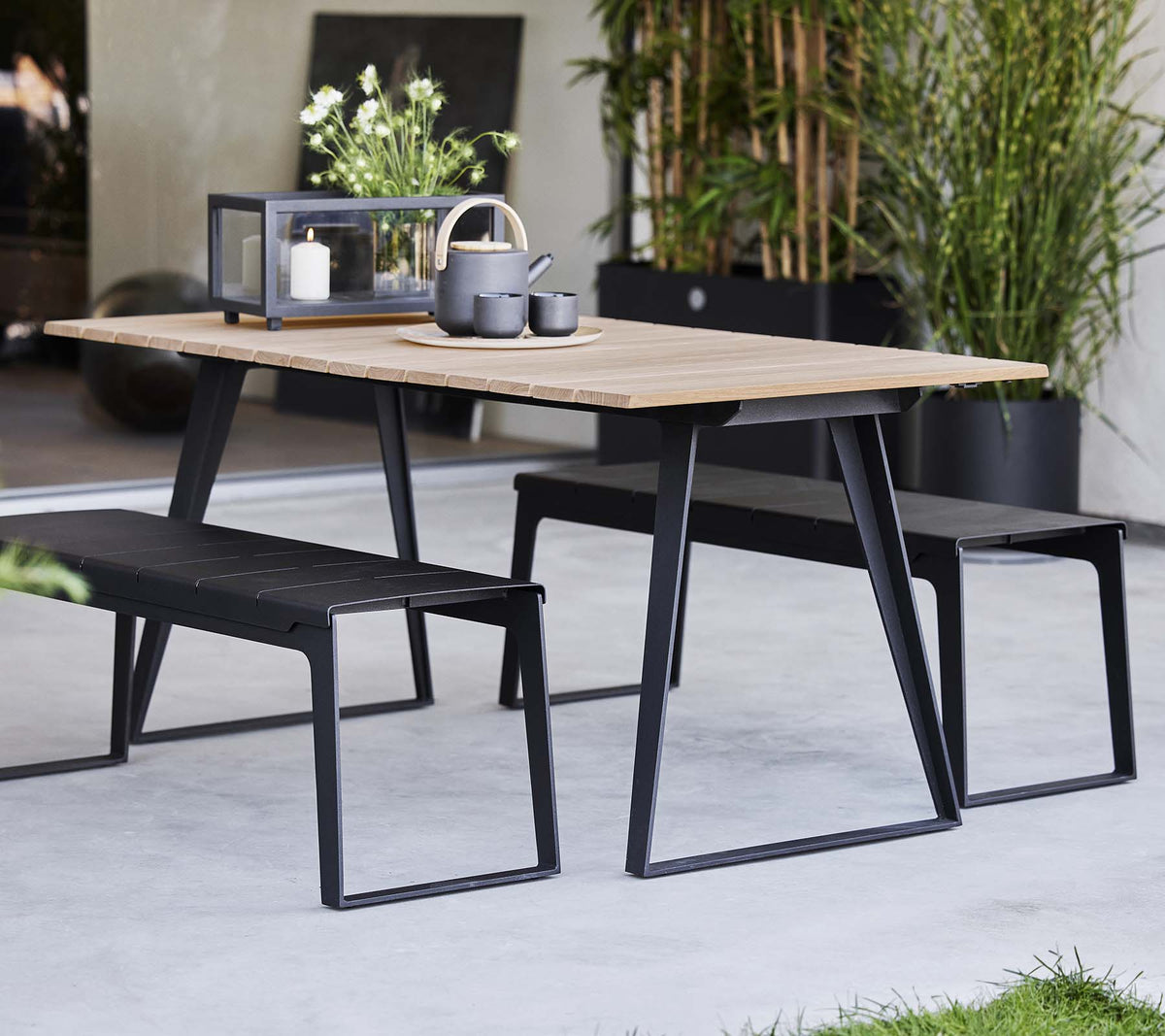 Cane-line Copenhagen spisebord 160(243)×84 cm med 2 ileggsplater