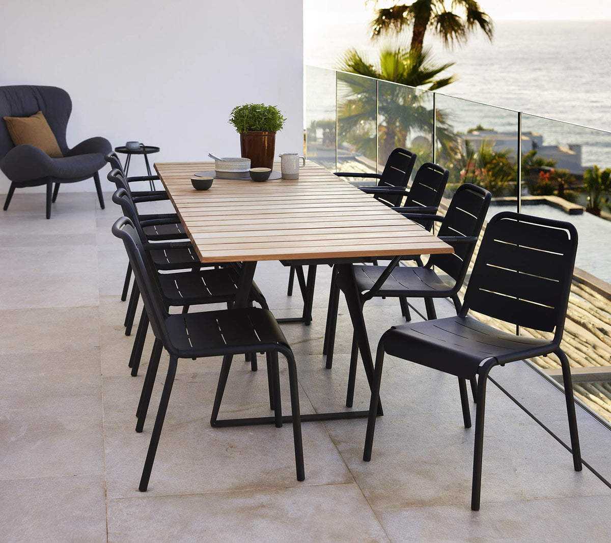 Cane-line Copenhagen spisebord 160(243)×84 cm med 2 ileggsplater