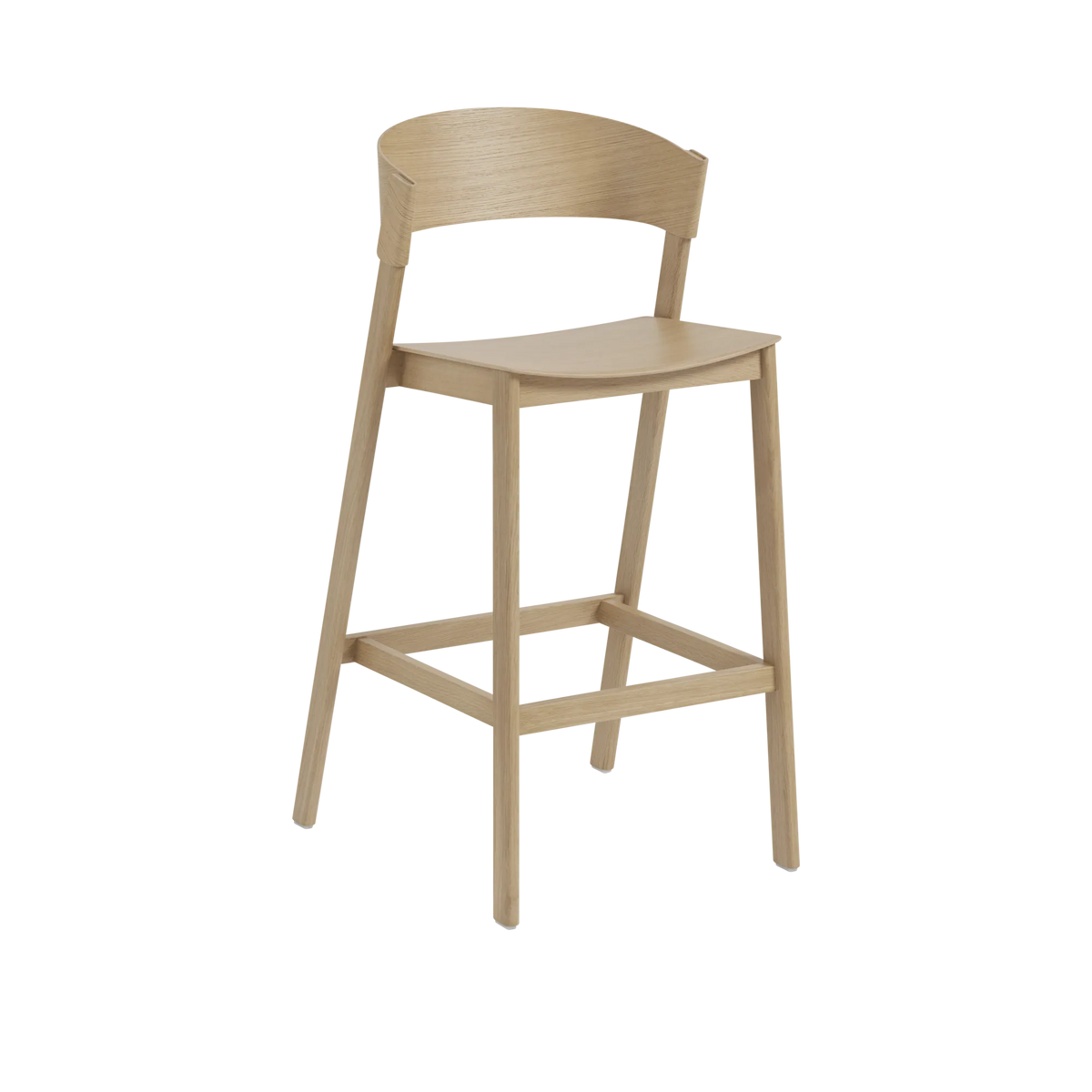 Muuto Cover Bar Stool barstol H75, uten polstring. Velg tre og fotstøtte